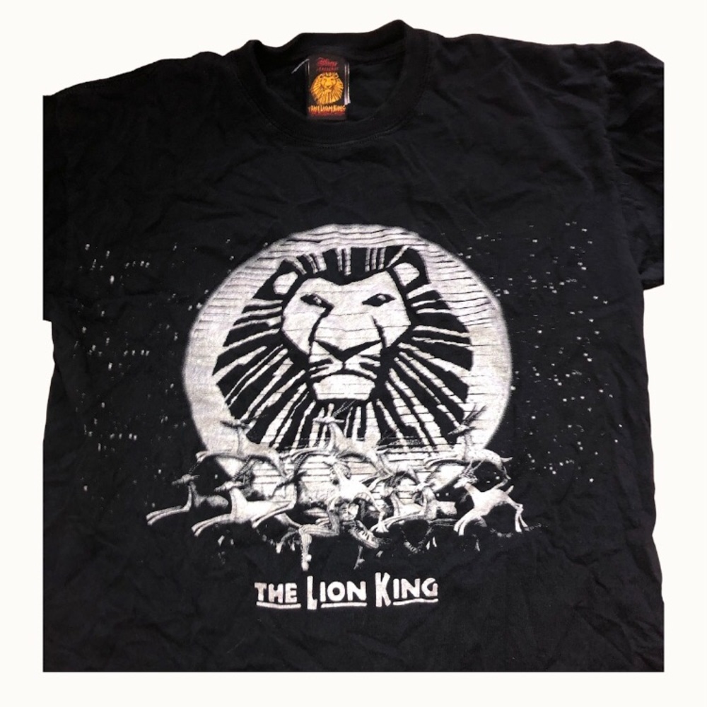 Vintage The‎ Lion King Broadway Black Silver Tee M 90s